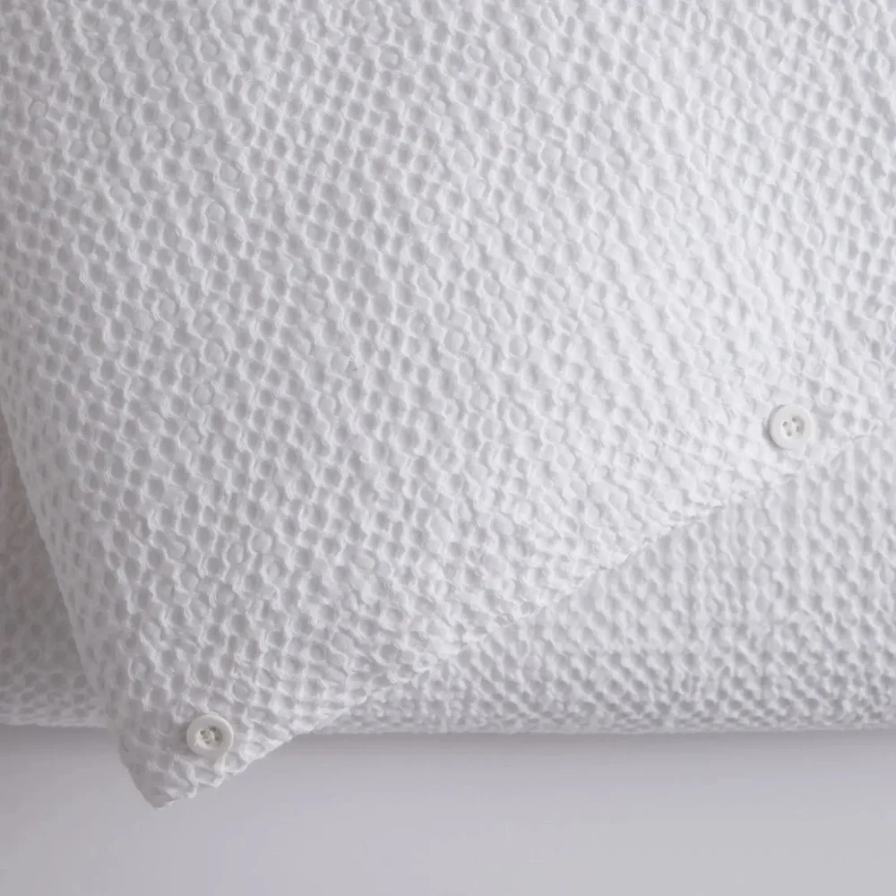 QUINCE Organic Luxe Honeycomb Duvet Cover King/Cal King White 6279